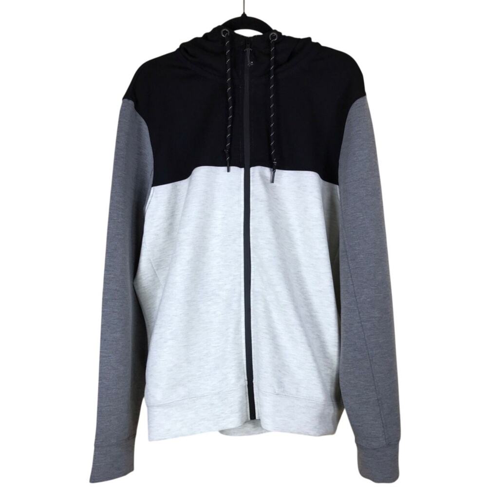 Aeropostale Jacket Men’s Size XL Black White Zip Up Hooded Winter Casual